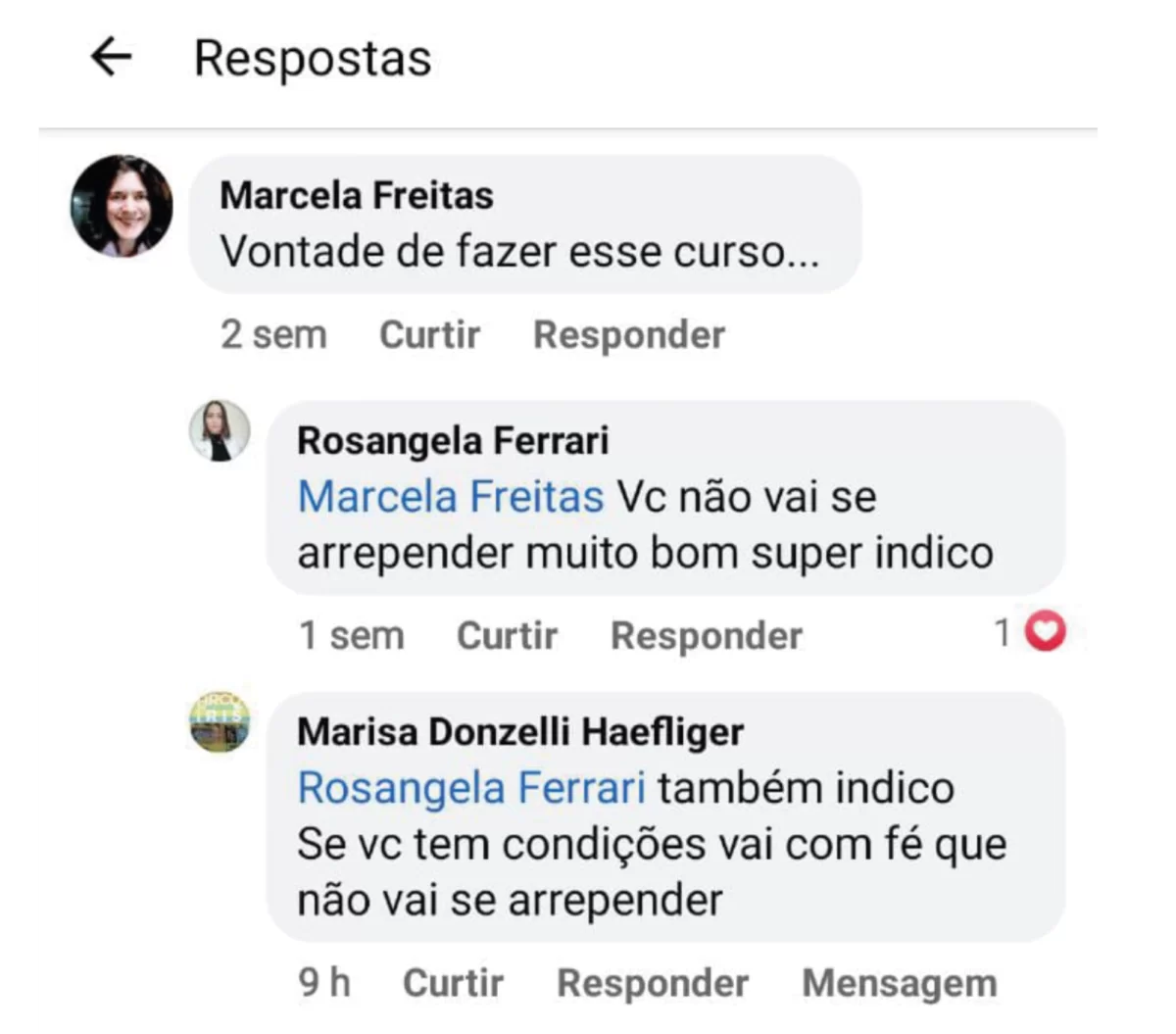 Curso de Formação em Aromaterapia da Dra Érica Biolcati depoimento e resultados prints de alunos