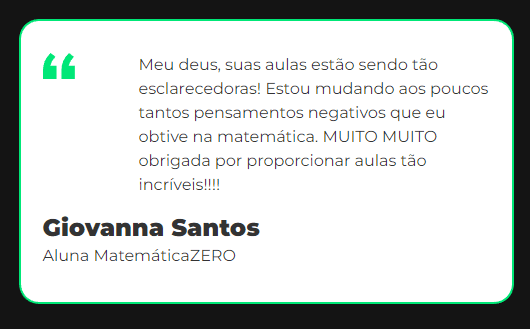 Curso Matemática Zero 2.0 depoimento e resultados prints de alunos