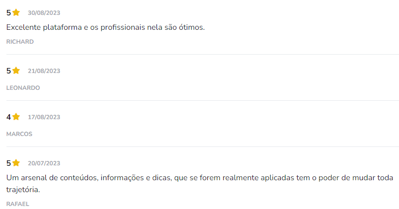 CyberClass do Peter Jordan depoimento e resultados prints de alunos