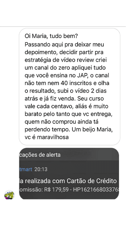 Jornada Afiliado Pro depoimento e resultados prints de alunos