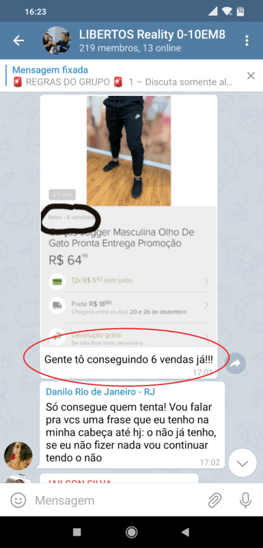 Negócio de 4 Rendas depoimento e resultados prints de alunos