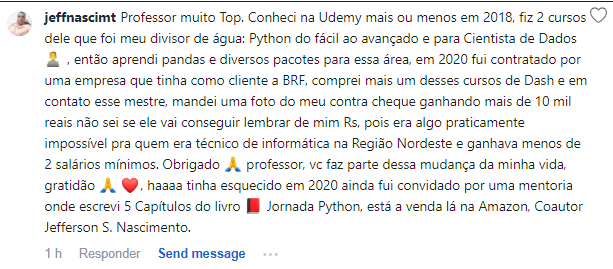 Asimov Academy depoimento e resultados prints de alunos