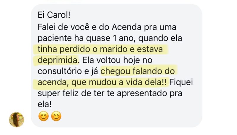 Curso Acenda Sua Luz depoimento e resultados prints de alunos