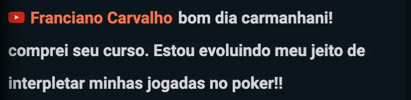 Curso de Poker do Felipe Carmanhani depoimento e resultados prints de alunos
