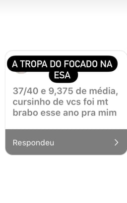 Curso Focado na ESA depoimento e resultados prints de alunos