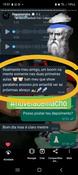 Curso Mestre em 2 tempos depoimento e resultados prints de alunos