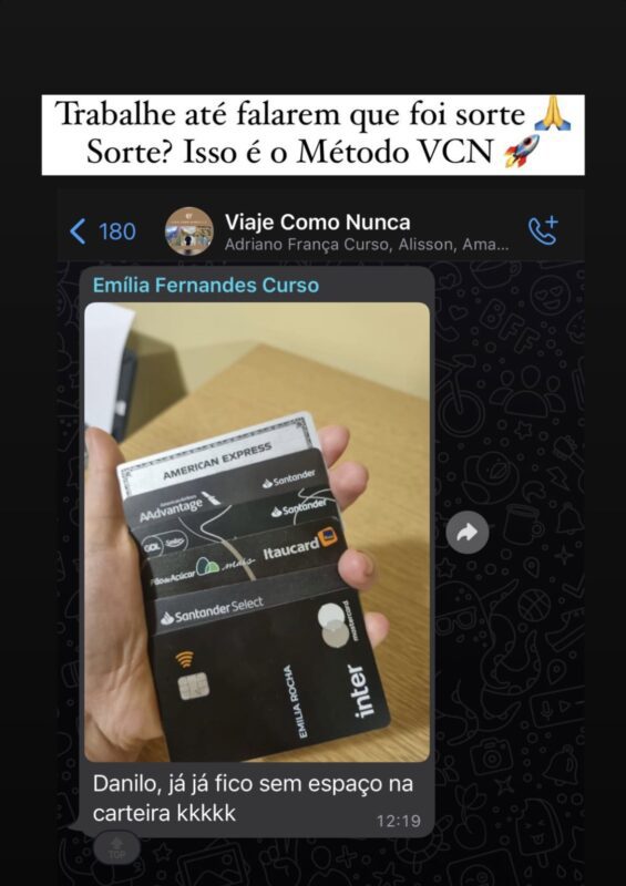 Curso Viaje Como Nunca depoimento e resultados prints de alunos