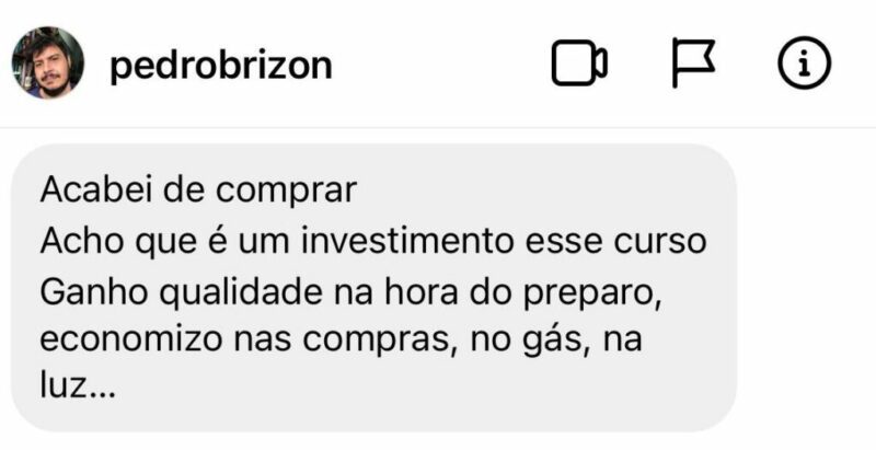 Curso Você Chef em 24 horas depoimento e resultados prints de alunos