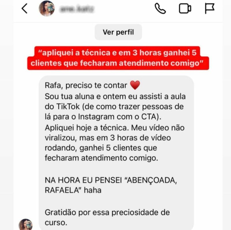 Do Zero ao Pro da Rafaela Chagas depoimento e resultados prints de alunos