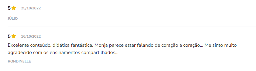 Programa de 21 para Ressignificar a sua Vida Monja Coen depoimento e resultados prints de alunos