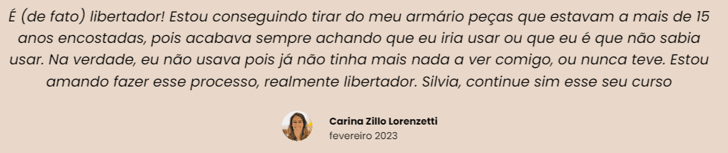 Curso Armário Mágico por Silvia Henz depoimento e resultados prints de alunos