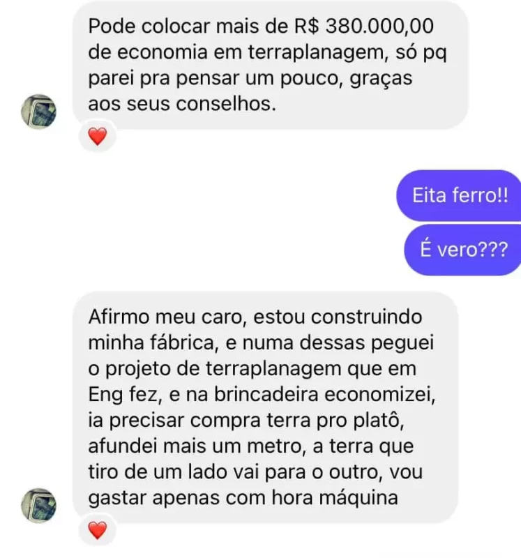 Projeto Eu Construtor depoimento e resultados prints de alunos