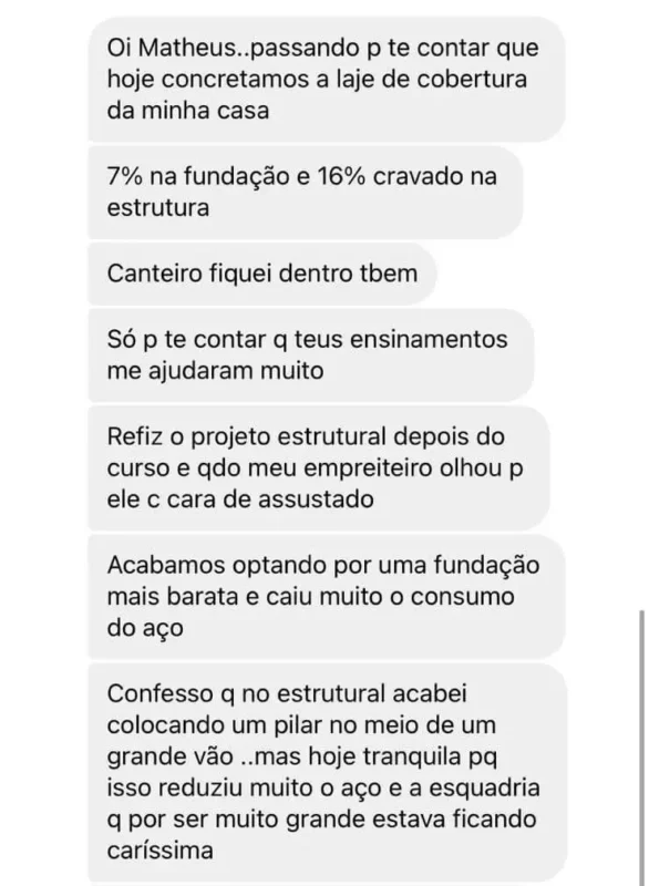 Projeto Eu Construtor depoimento e resultados prints de alunos