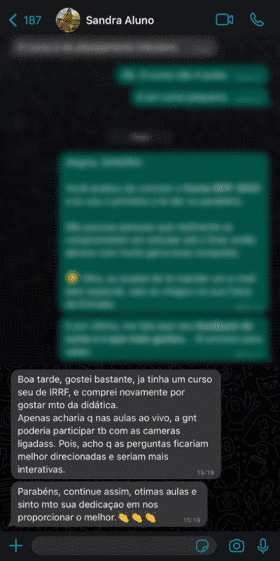Curso IRPF 2024 - Aprenda e Ganhe Dinheiro depoimento e resultados prints de alunos