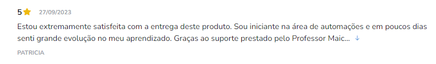 Curso Automação Sem Limites depoimento e resultados prints de alunos