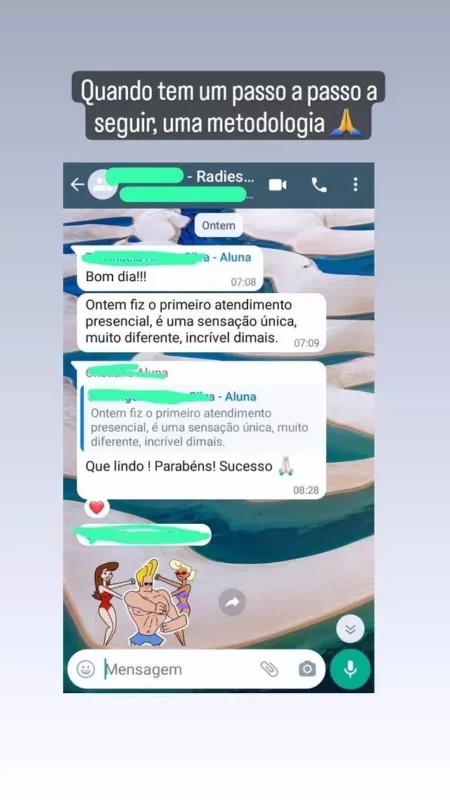 Método Radiestesia Energética depoimento e resultados prints de alunos