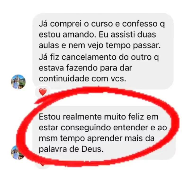 Curso Inglês com a Bíblia e Louvores depoimento e resultados prints de alunos