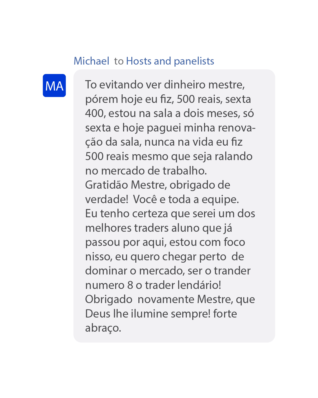OgroWeek 2024 - Projeto Os 10% depoimento e resultados prints de alunos