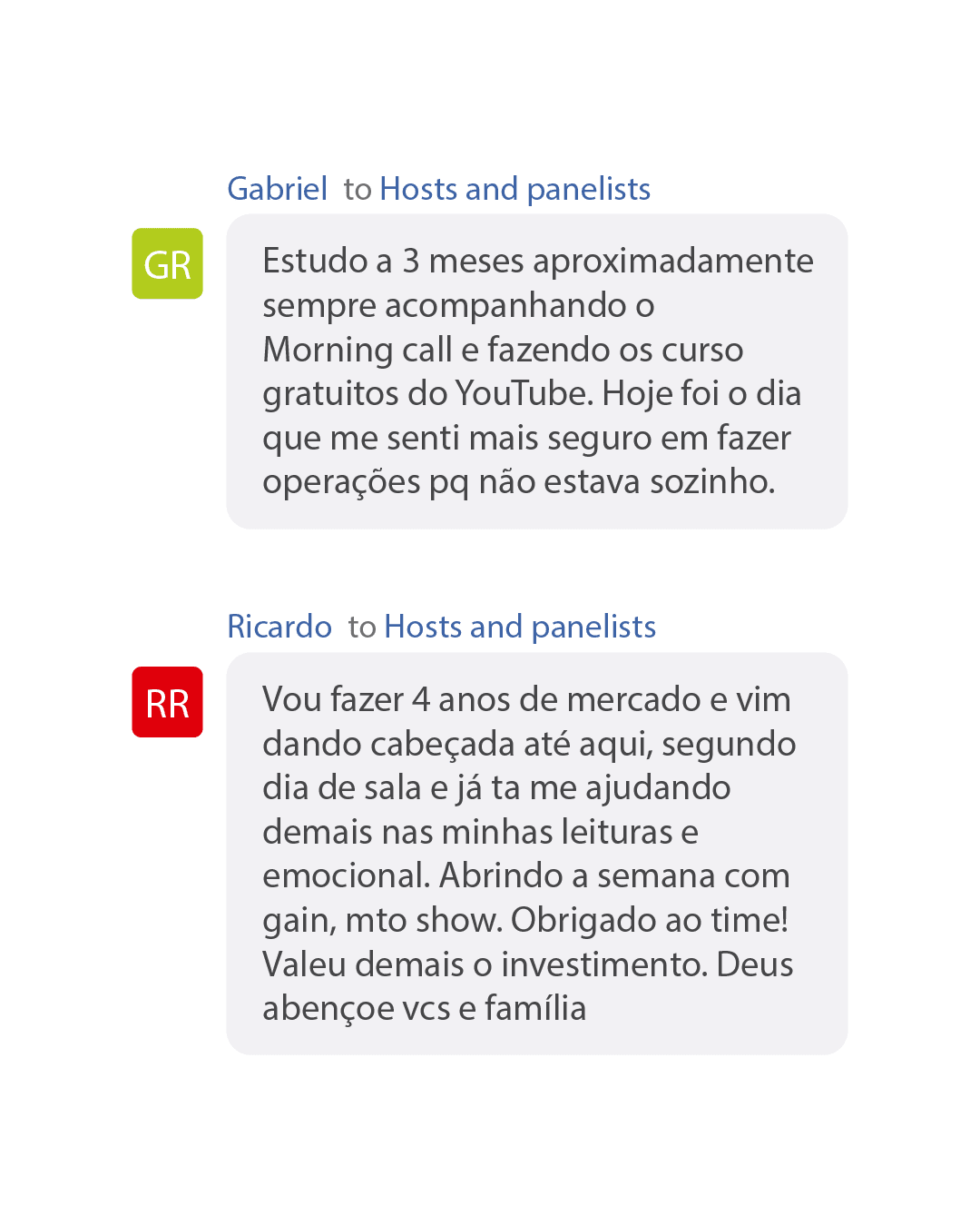 OgroWeek 2024 - Projeto Os 10% depoimento e resultados prints de alunos