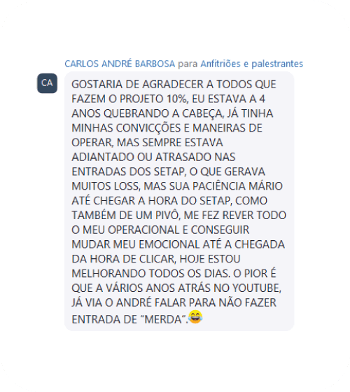 OgroWeek 2024 - Projeto Os 10% depoimento e resultados prints de alunos