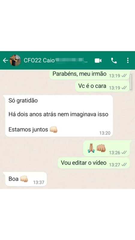 Extensivo Foco Barro Branco depoimento e resultados prints de alunos