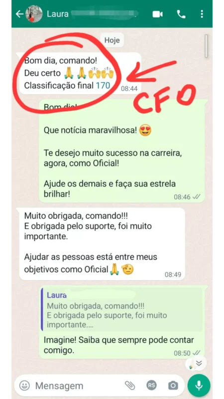 Extensivo Foco Barro Branco depoimento e resultados prints de alunos
