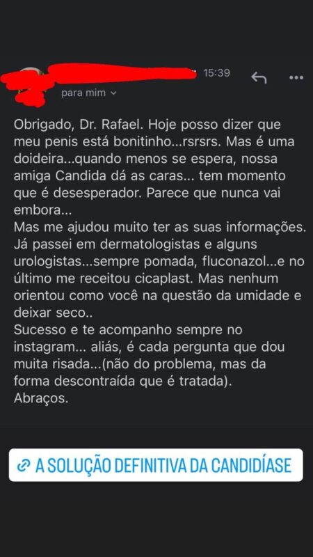 Domesticando a candidíase de vez depoimento e resultados prints de alunos
