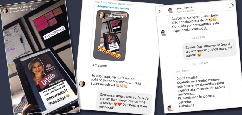 Introdução ao Mundo do Direito (eBook) da Cintia Brunelli depoimento e resultados prints de alunos