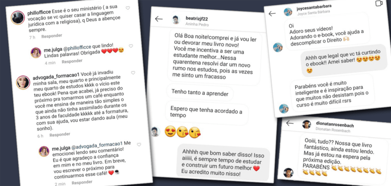 Introdução ao Mundo do Direito (eBook) da Cintia Brunelli depoimento e resultados prints de alunos
