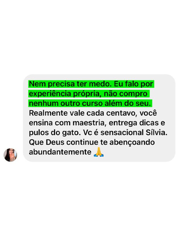 Curso Vitrine de Milhões depoimento e resultados prints de alunos