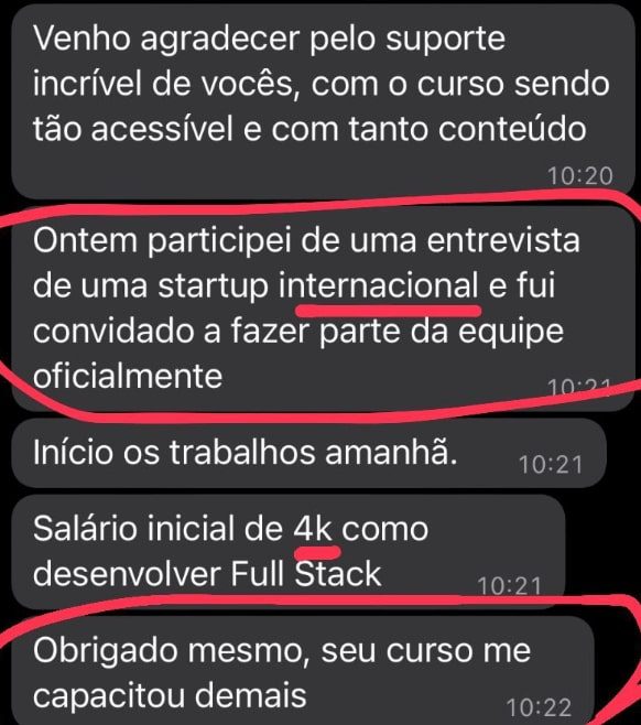Gestor de Automações com NoCode e IA depoimento e resultados prints de alunos