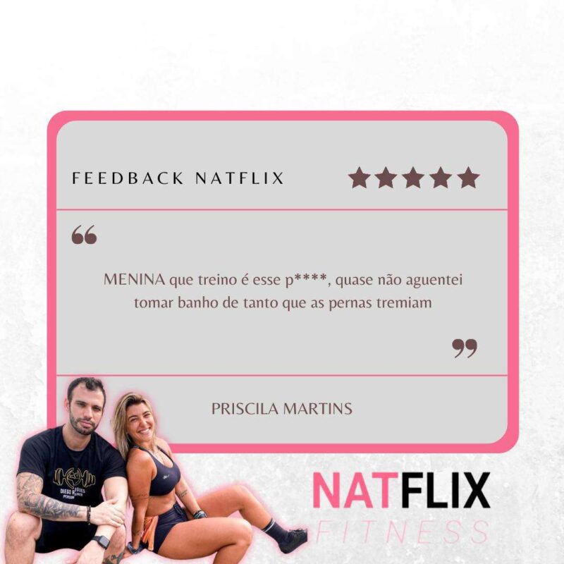 Natflix Fitness depoimento e resultados prints de alunos