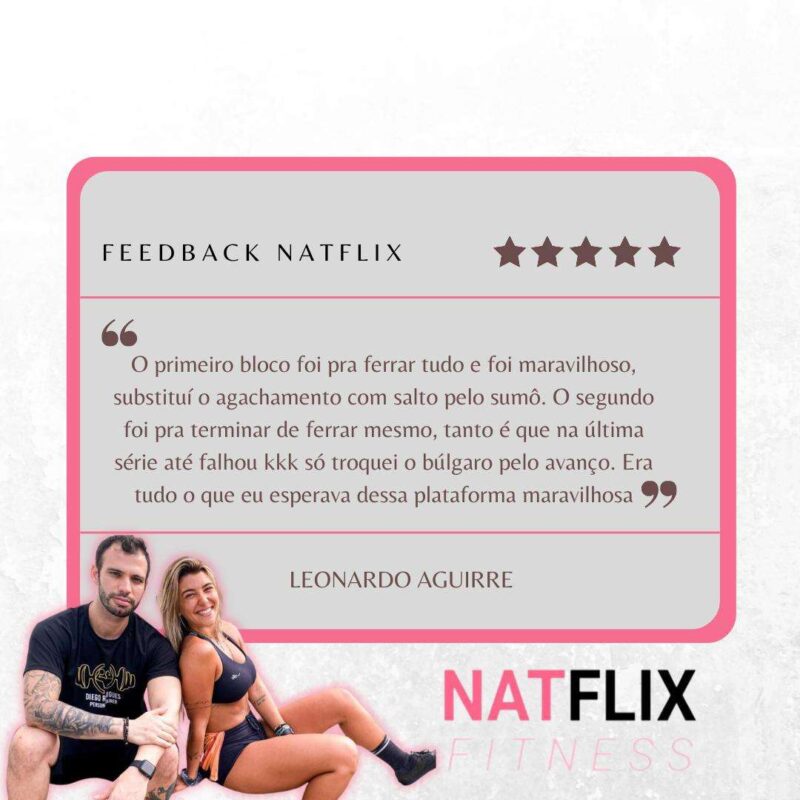 Natflix Fitness depoimento e resultados prints de alunos