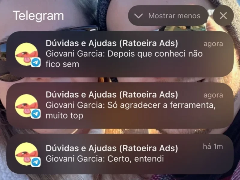 Ratoeira Ads depoimento e resultados prints de alunos