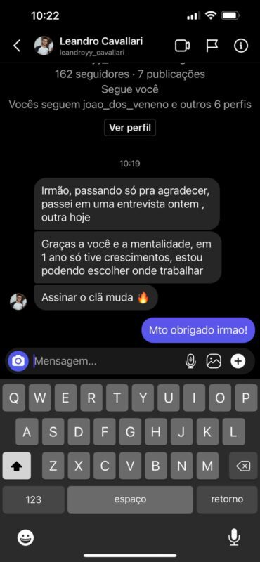 Clã Be More depoimento e resultados prints de alunos