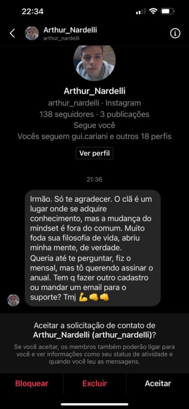 Clã Be More depoimento e resultados prints de alunos