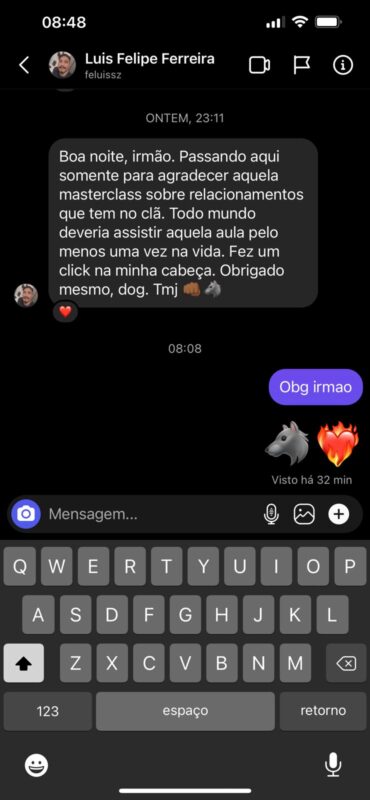 Clã Be More depoimento e resultados prints de alunos