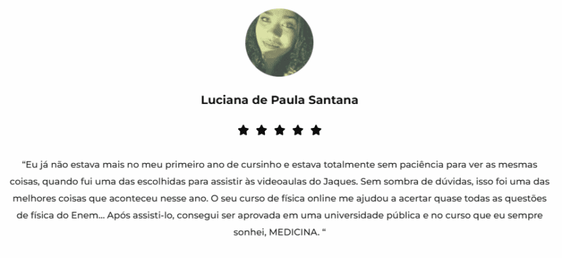 Curso Fisica Online do Jaques Braga depoimento e resultados prints de alunos