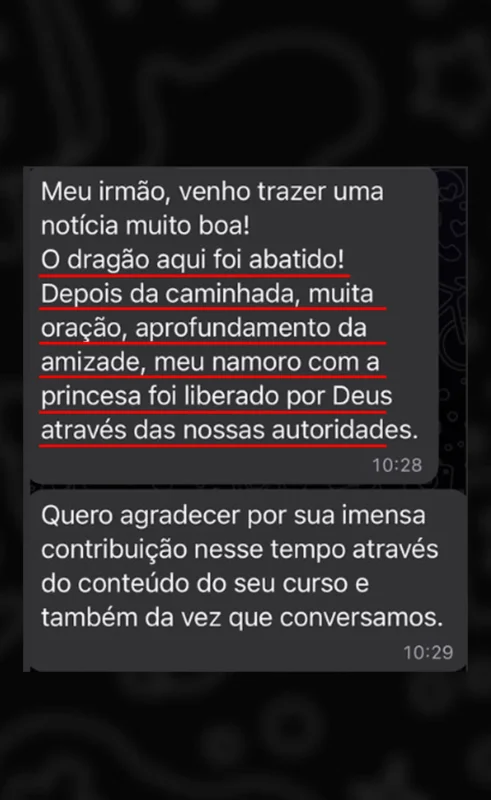 Desencalhando Dragões e Princesas depoimento e resultados prints de alunos