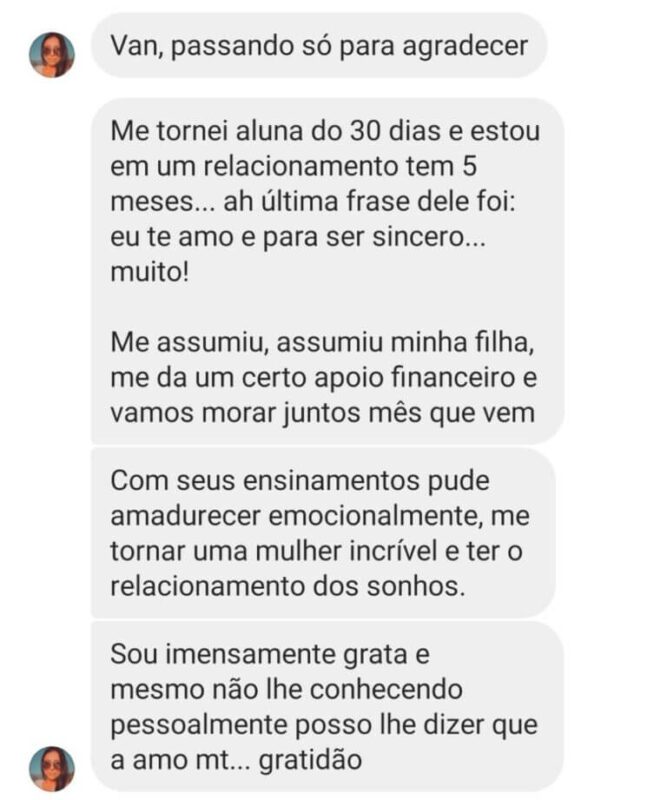 Escola Mulher Magnética depoimento e resultados prints de alunos
