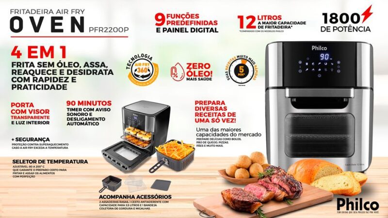 Fritadeira Philco Air Fryer Oven PFR2200P comprar pela internet na amazon vale a pena