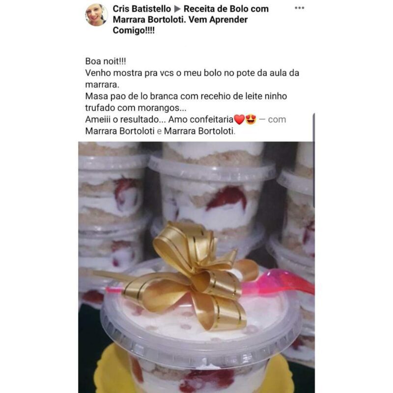 Curso O Novo Bolo no Pote depoimento e resultados prints de alunos