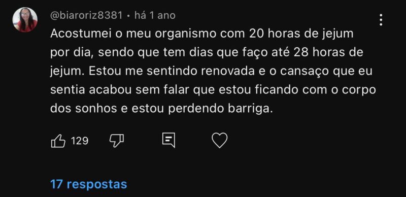 Comunidade do Jejum + Desafio Seca Rápido depoimento e resultados prints de alunos