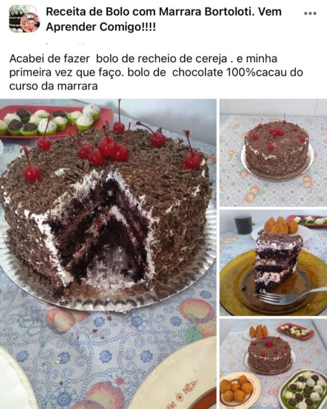 Curso Bolos Chocolatudos depoimento e resultados prints de alunos