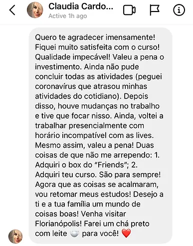 Curso Make it British depoimento e resultados prints de alunos