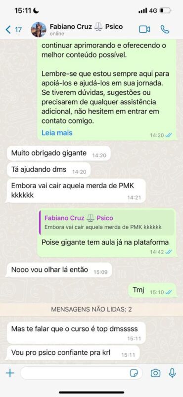 Curso Psicotécnico Descomplicado depoimento e resultados prints de alunos