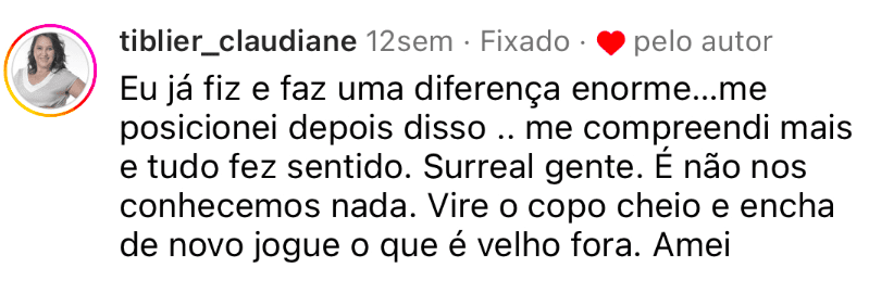Manual Energético Vocacional depoimento e resultados prints de alunos