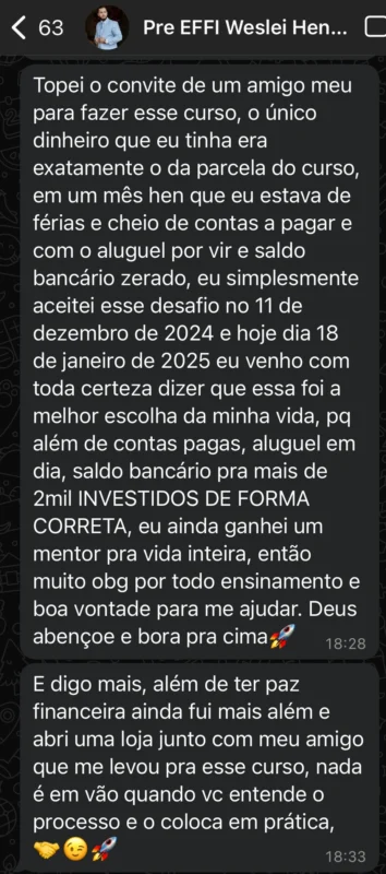 Método IGC (invista, gerencie, conquiste) depoimento e resultados prints de alunos
