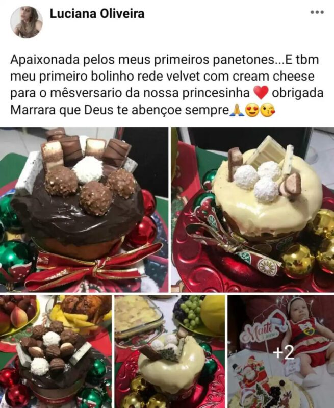 Panetones e Chocotones de Milhões da Marrara Bortoloti depoimento e resultados prints de alunos