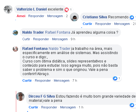 Curso Academia do Hardware Full Stack  depoimento e resultados prints de alunos